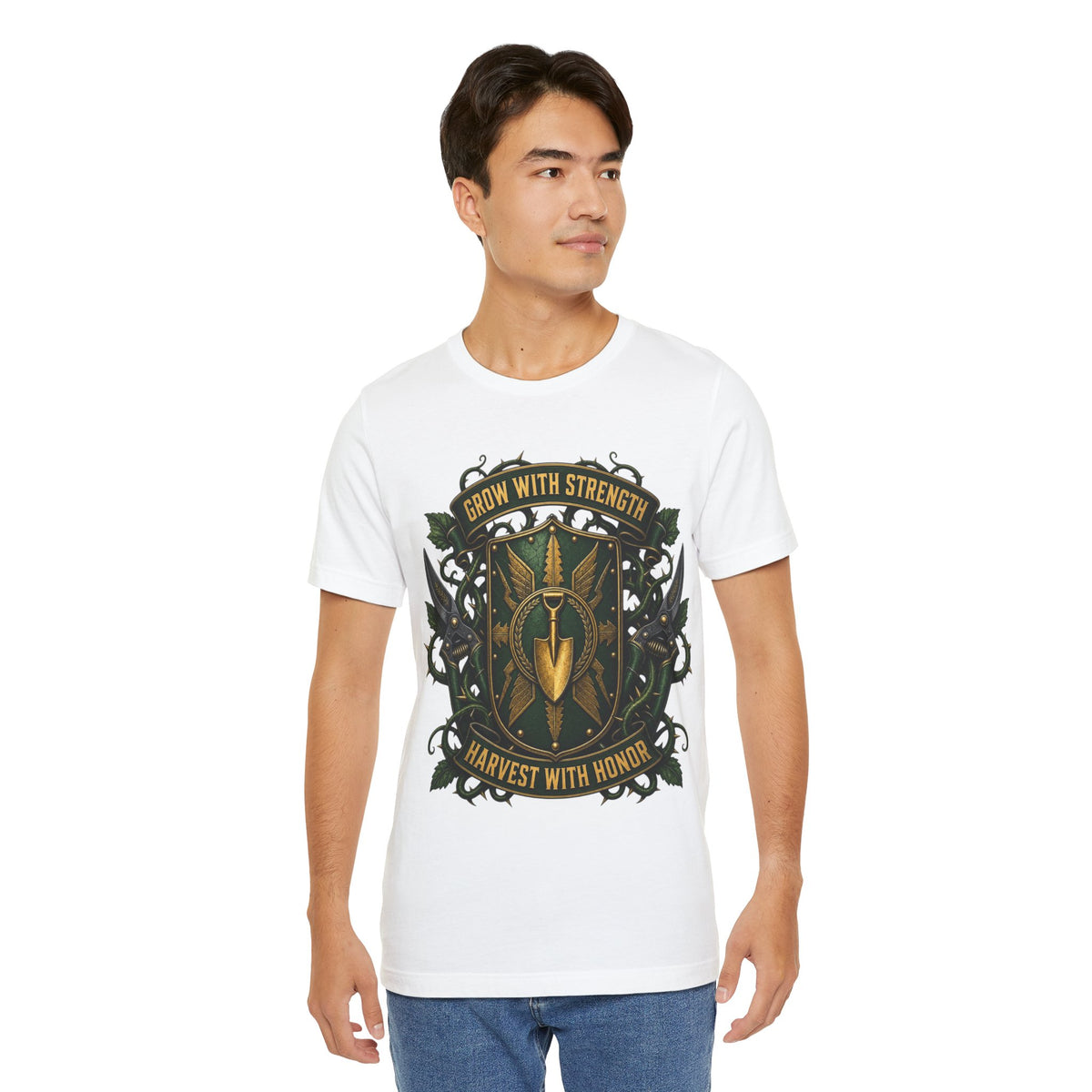Grow With Strength, Harvest With Honor, Funny Garden Tshirt Gift for Men Women Gardener