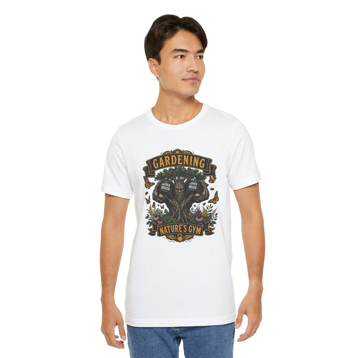 Gardening, Natures Gym, Funny Garden Tshirt Gift for Men Women Gardener