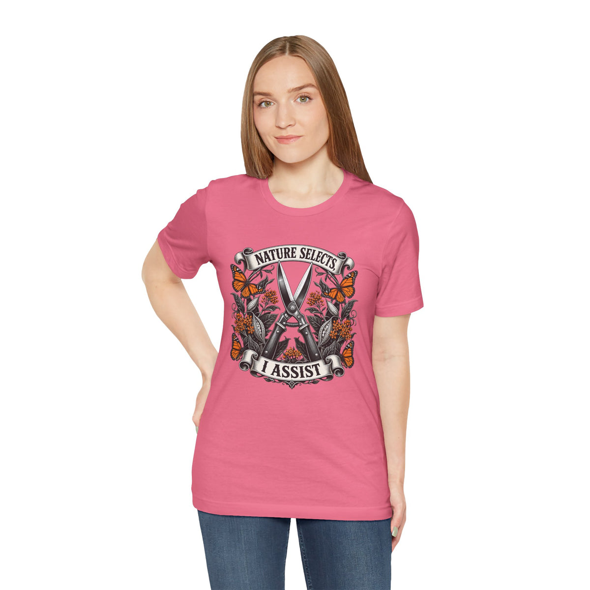 Nature Selects. I Assist. Badass Gardener T-Shirt, Darwinian Gardening Gift,  Plant Lover Tee