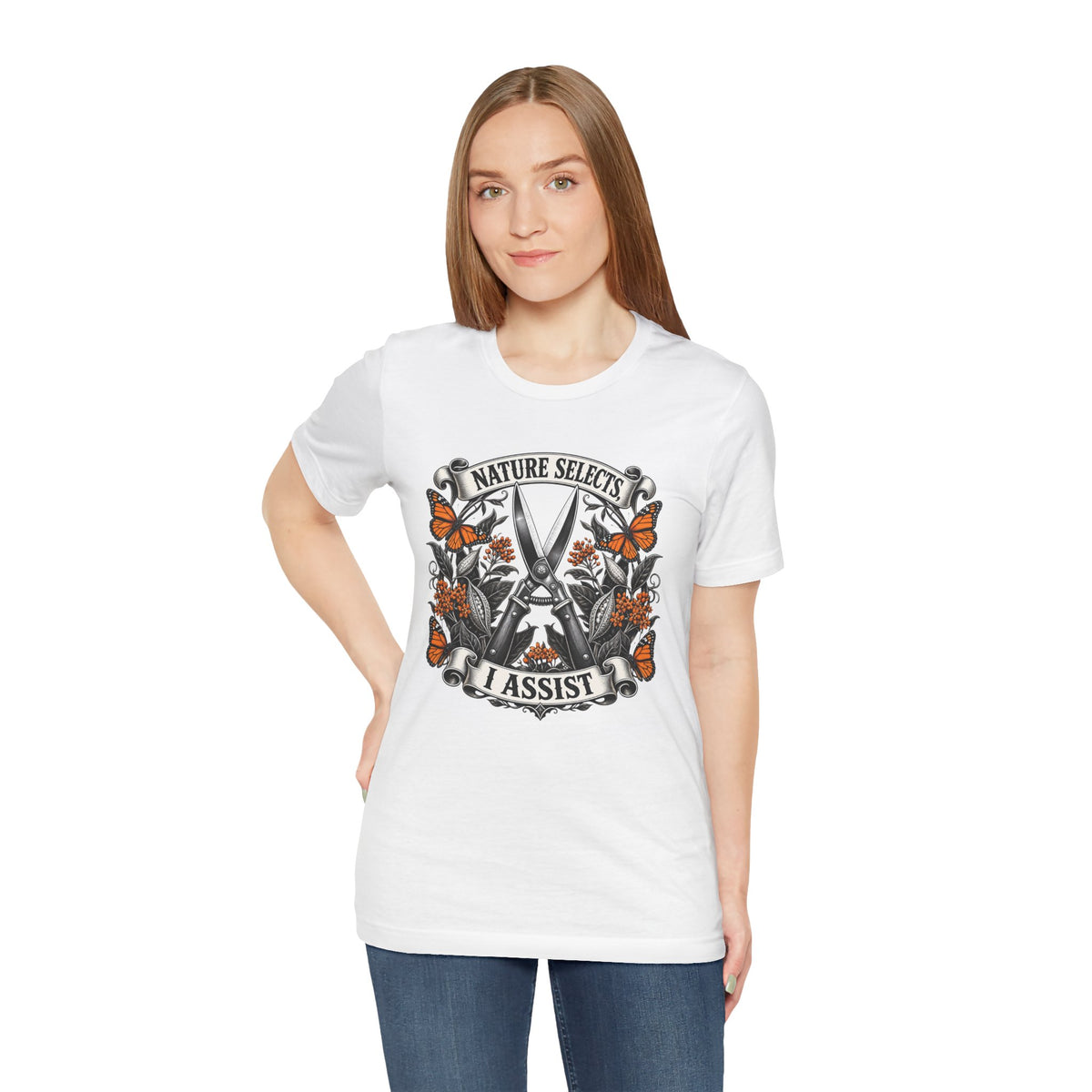 Nature Selects. I Assist. Badass Gardener T-Shirt, Darwinian Gardening Gift,  Plant Lover Tee