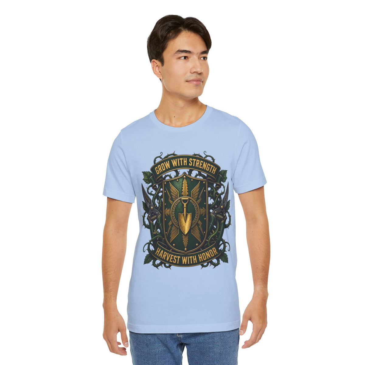 Grow With Strength, Harvest With Honor, Funny Garden Tshirt Gift for Men Women Gardener