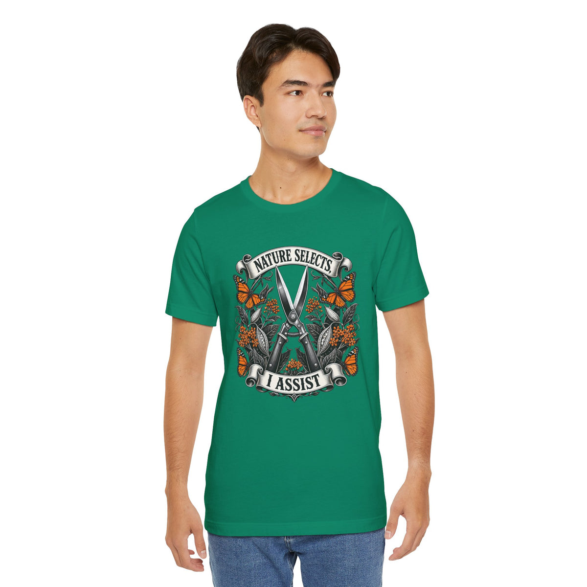 Nature Selects. I Assist. Badass Gardener T-Shirt, Darwinian Gardening Gift,  Plant Lover Tee
