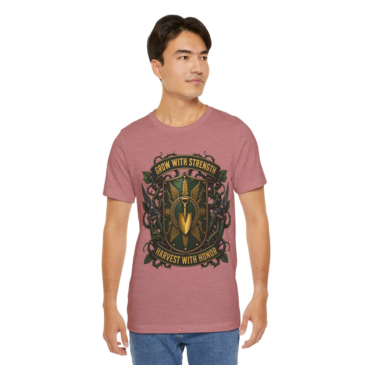 Grow With Strength, Harvest With Honor, Funny Garden Tshirt Gift for Men Women Gardener