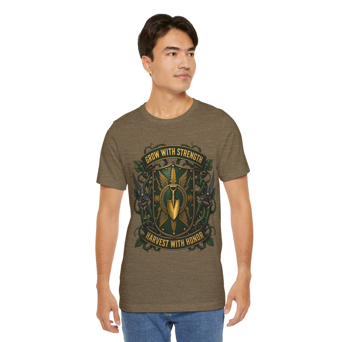 Grow With Strength, Harvest With Honor, Funny Garden Tshirt Gift for Men Women Gardener