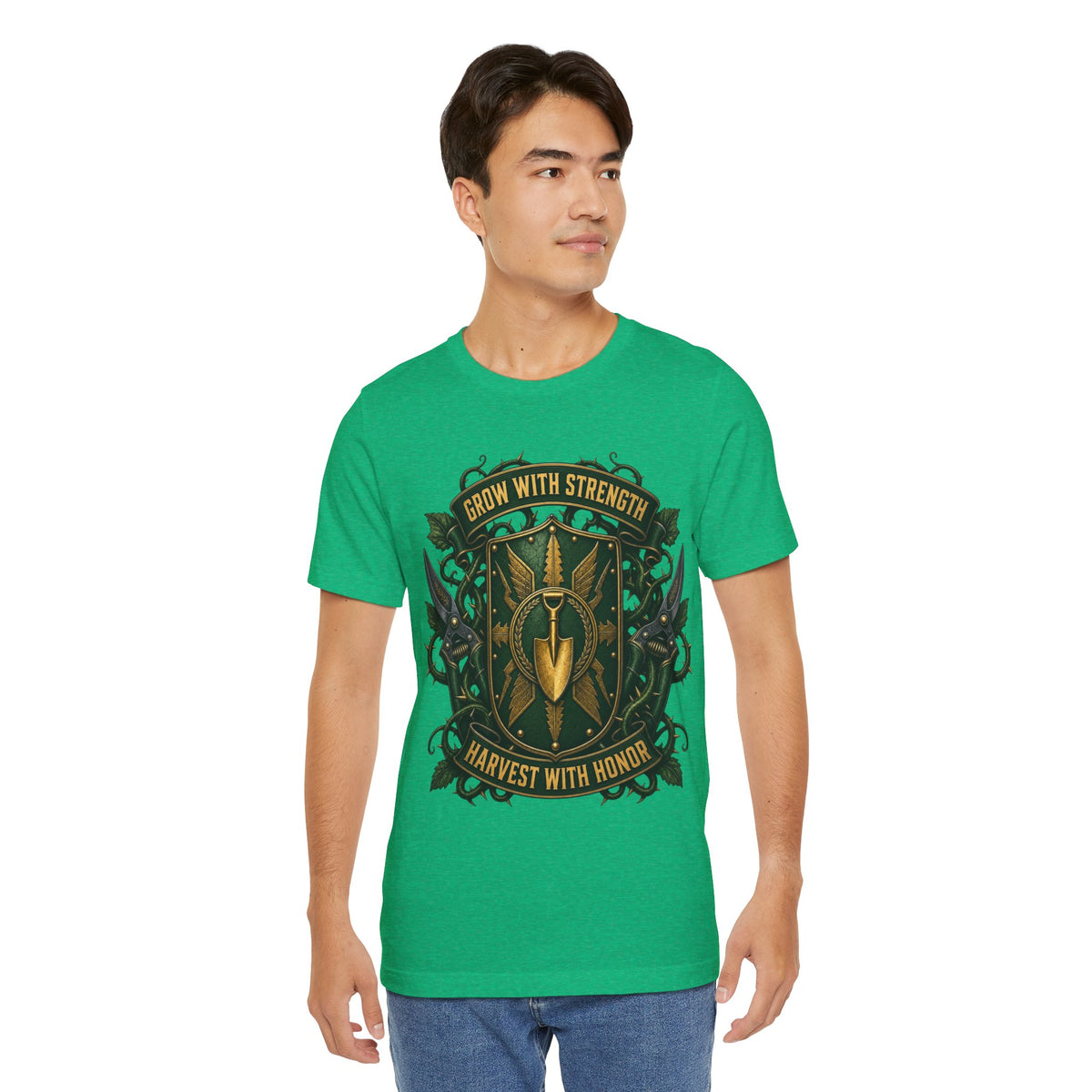 Grow With Strength, Harvest With Honor, Funny Garden Tshirt Gift for Men Women Gardener