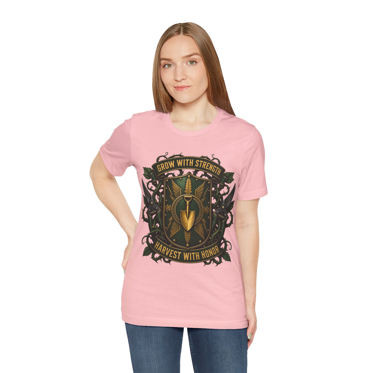 Grow With Strength, Harvest With Honor, Funny Garden Tshirt Gift for Men Women Gardener