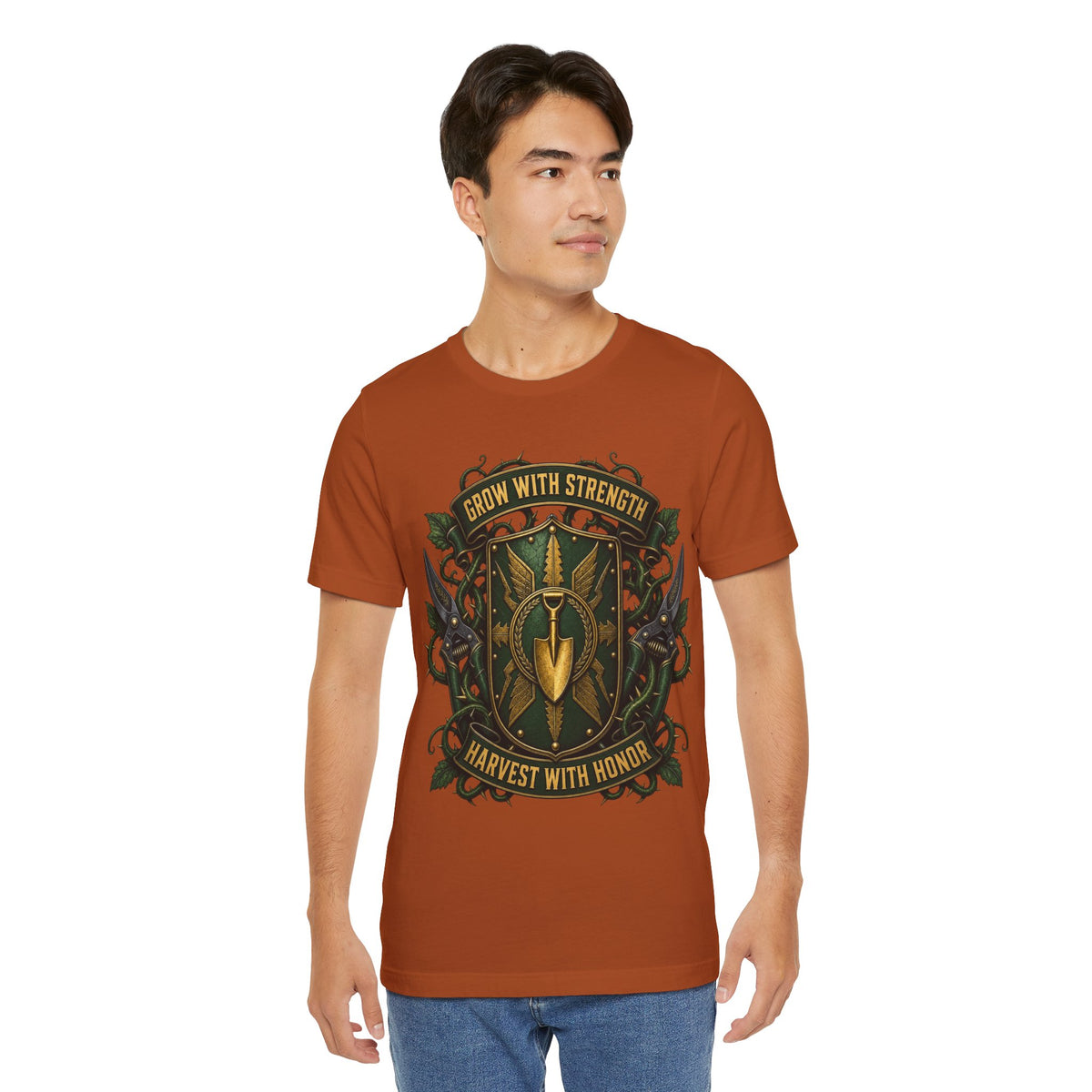 Grow With Strength, Harvest With Honor, Funny Garden Tshirt Gift for Men Women Gardener