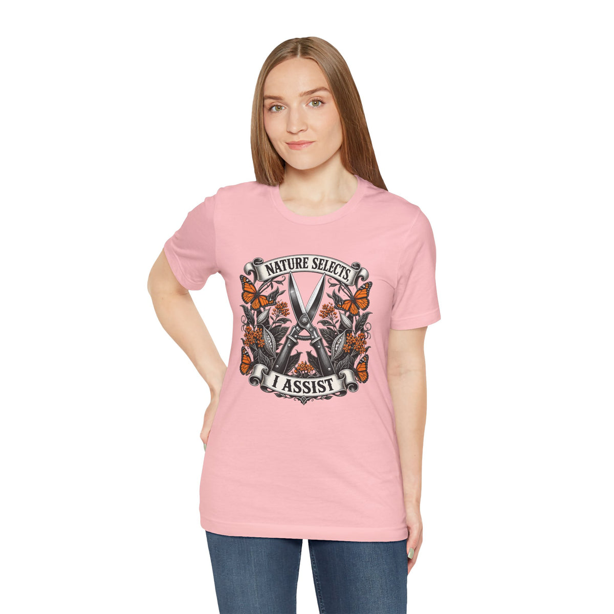 Nature Selects. I Assist. Badass Gardener T-Shirt, Darwinian Gardening Gift,  Plant Lover Tee