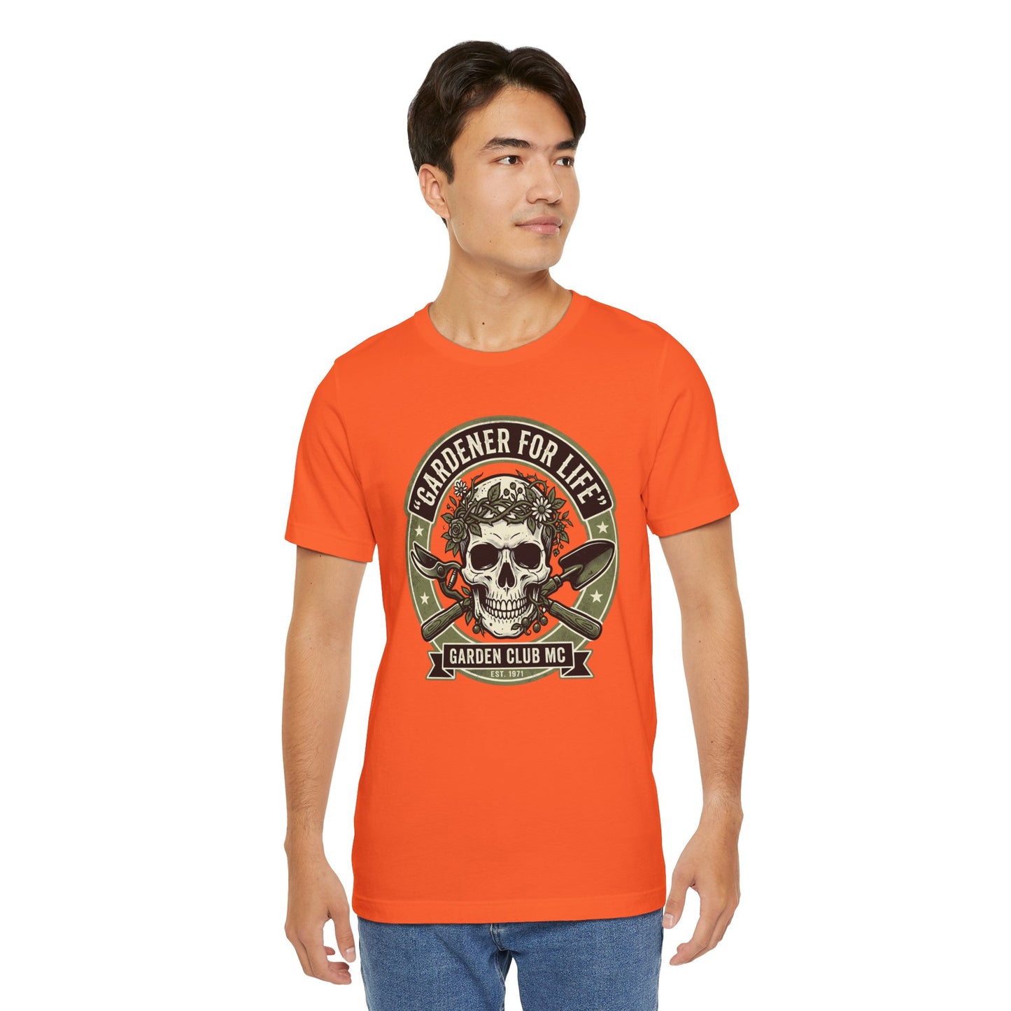 Badass Gardener T-Shirt, Skull Crossed Shovels, Garden Club MC Tee, Gothic Plant Lover Gift, Funny Gardening Shirt for Men Women