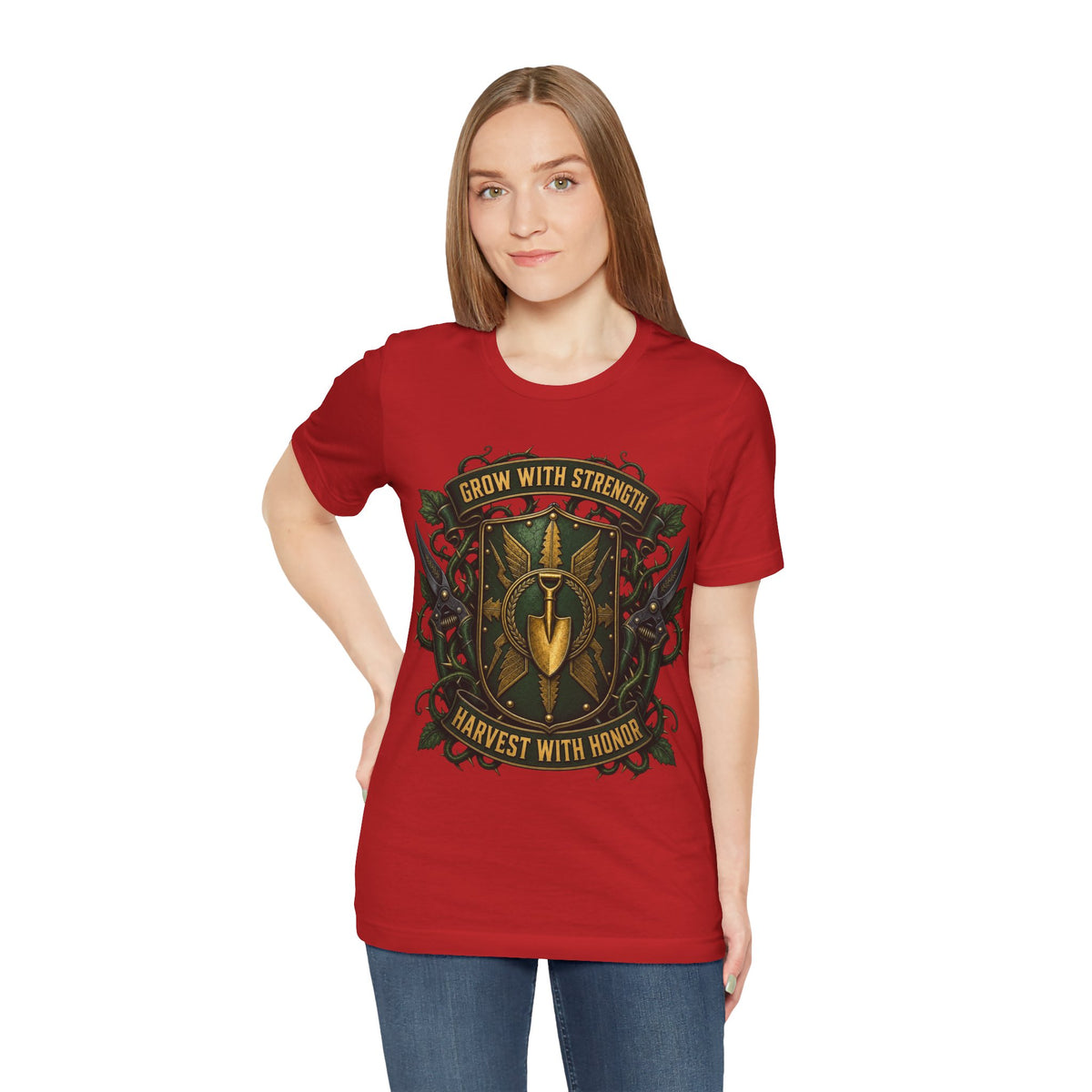 Grow With Strength, Harvest With Honor, Funny Garden Tshirt Gift for Men Women Gardener