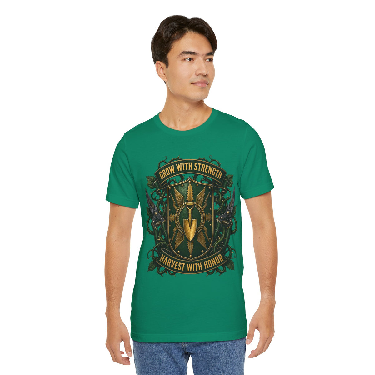 Grow With Strength, Harvest With Honor, Funny Garden Tshirt Gift for Men Women Gardener
