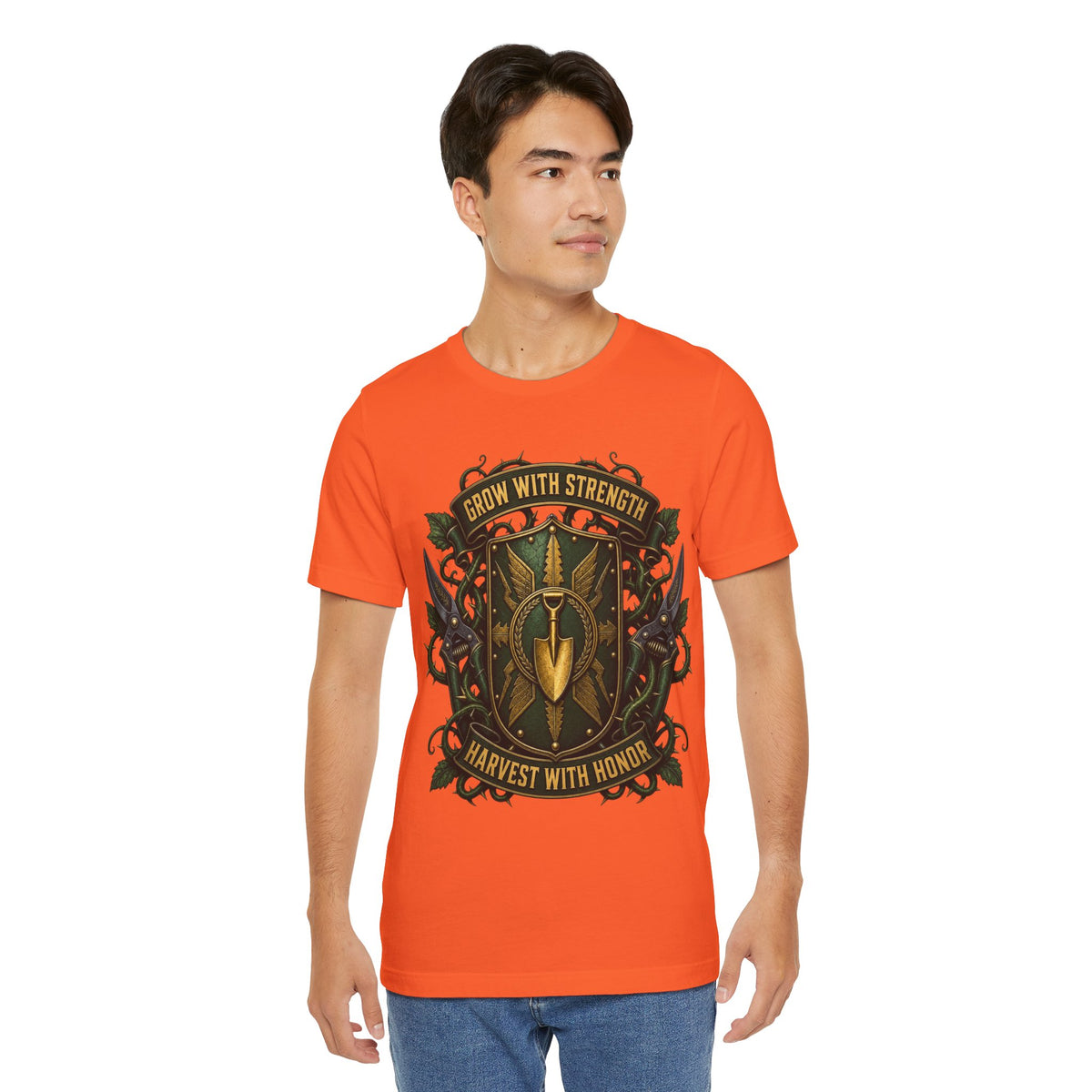 Grow With Strength, Harvest With Honor, Funny Garden Tshirt Gift for Men Women Gardener